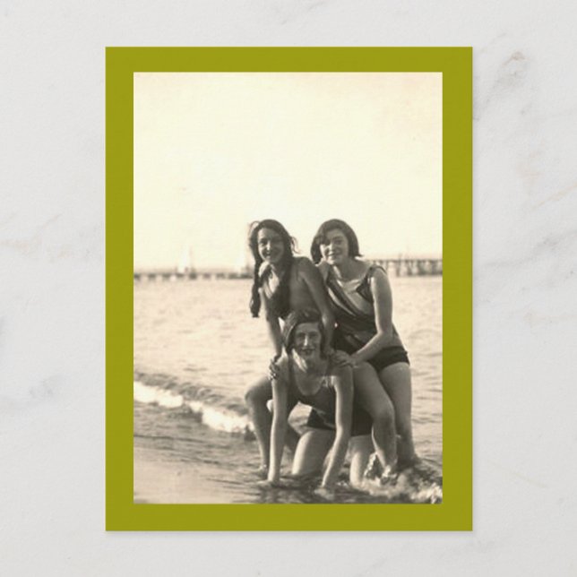 Cartão Postal 3 Garotas na Praia (Frente)