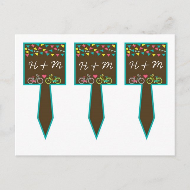 Cartão Postal 3 Palitos para Cup Cake Amor Caprichoso Amantes Bi (Frente)