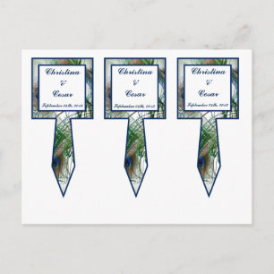 Cartão Postal 3 Palitos para Cup Cake com Penas de Pavão Azul/Ve