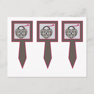 Cartão Postal 3 Picadas de Bolo de Copo Bloqueado de Coração