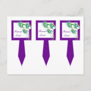Cartão Postal 3 Picadas de Bolo de Taça de Pavão Roxo Moderno