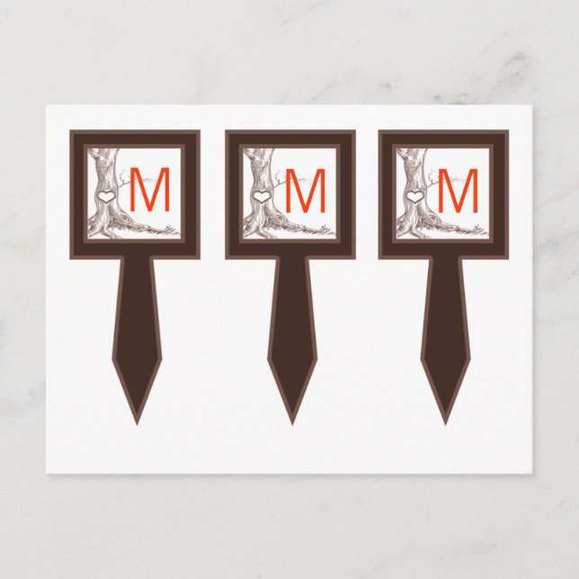 Cartão Postal 3 Picadas de Bolo de Taça Querem Árvores Iniciais  (Frente)