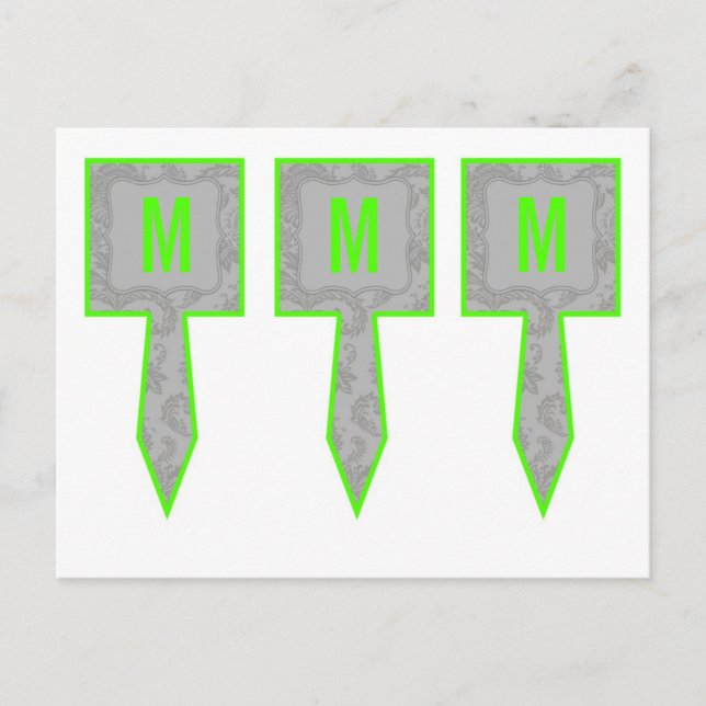 Cartão Postal 3 Taça Bolo Escolhe Cinza Moderna Impressão de cad (Frente)