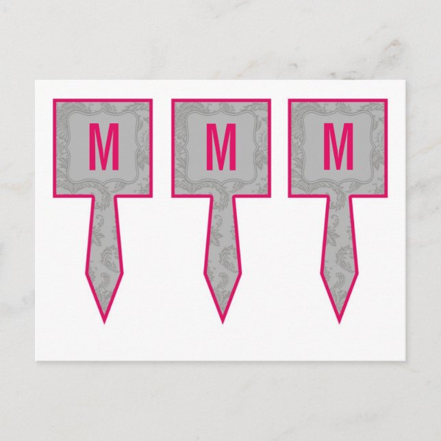 Cartão Postal 3 Taça Bolo Escolhe Cinza Moderna Impressão de cad (Frente)