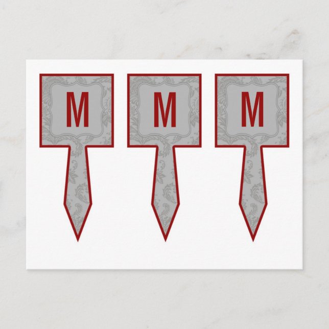 Cartão Postal 3 Taça Bolo Escolhe Cinza Moderna Impressão de cad (Frente)