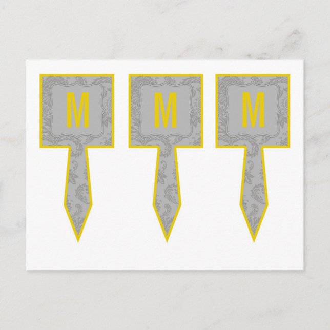 Cartão Postal 3 Taça Bolo Escolhe Cinza Moderna Impressão de cad (Frente)