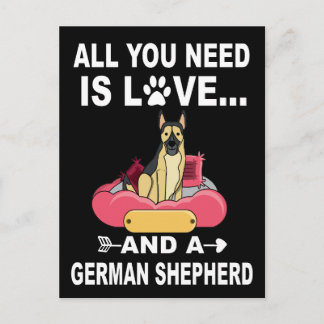 Cartão Postal 3 Tudo Que Você Precisa É De Amor E German shepher