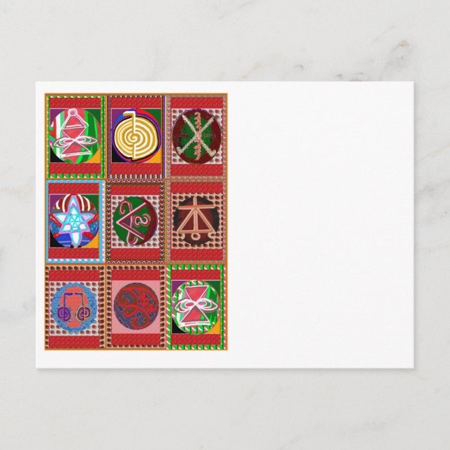 Cartão Postal 3 Venda Karuna Reiki - Símbolo de Arte de Curar (Frente)