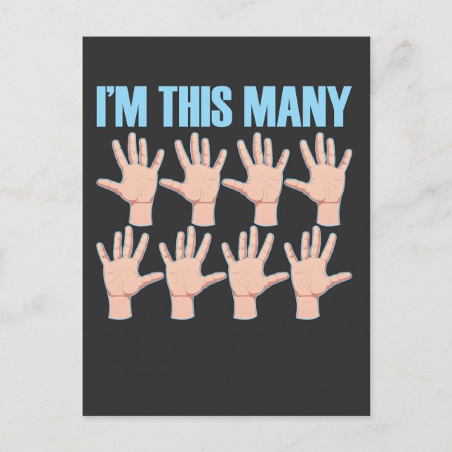 Cartão Postal 40º Aniversário Tantos Dedo Quarenta 40 Anos de Id (Frente)