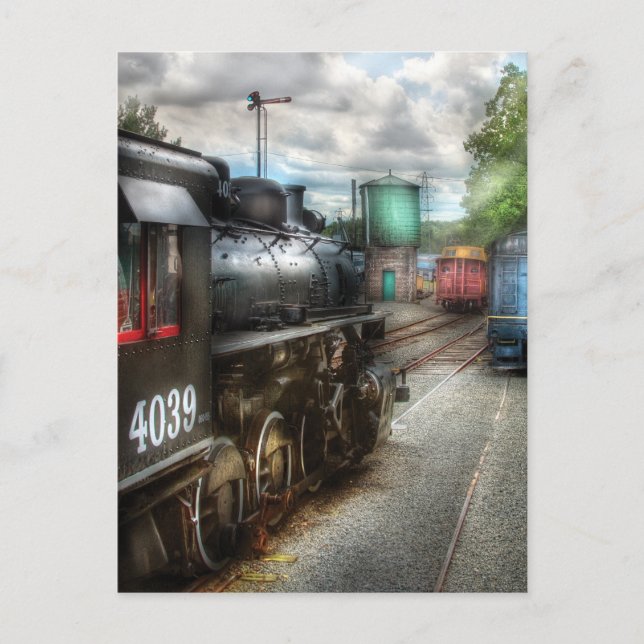 Cartão Postal 4039 - No pátio dos comboios (Frente)