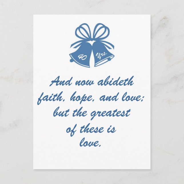 Cartão Postal 40 anos, aniversário de casamento (Frente)