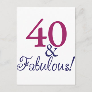 Cartão Postal 40 e fabuloso (aniversário de 40 anos)