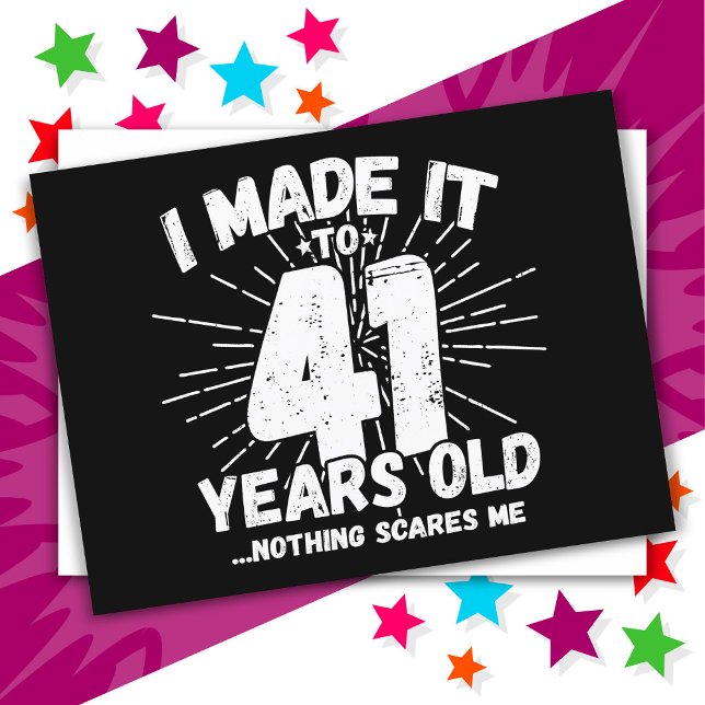 Cartão Postal 41 Anos de Idade Meme Engraçado de Aniversário de  (Criador carregado)
