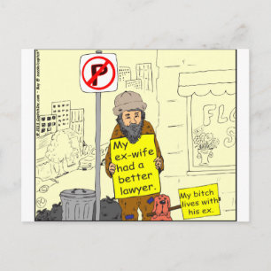 Cartão Postal 427 ex-esposa melhor advogado Cartoon
