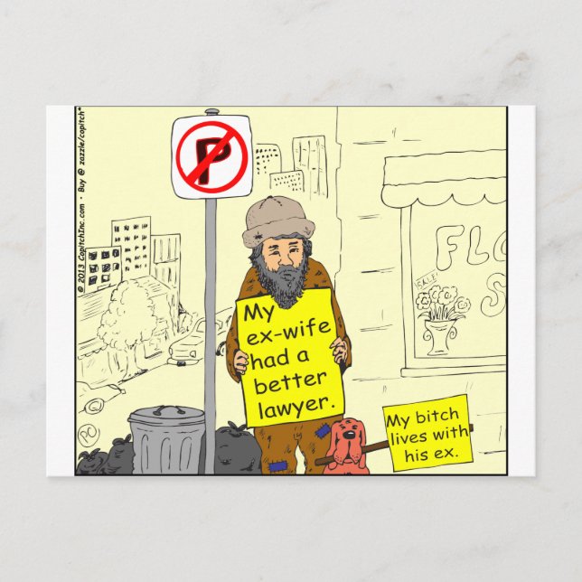 Cartão Postal 427 ex-esposa melhor advogado Cartoon (Frente)