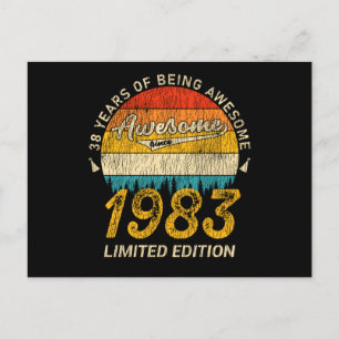 Cartão Postal 42 Anos de Idade 1983 Retro Incrível Presente de 4