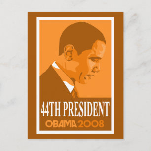 Cartão Postal 44 do Presidente Obama Orange Postcard