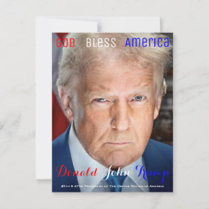 Cartão Postal 45º e 47º Presidente dos EUA Donald Trump