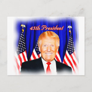 Cartão Postal 45º Presidente Donald Trump _