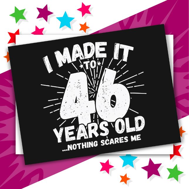 Cartão Postal 46 Anos de Idade Sarcástico Meme Divertido Anivers (Criador carregado)