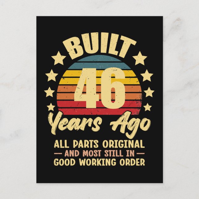 Cartão Postal 46 Years Ago All Parts Original 46th Birthday (Frente)