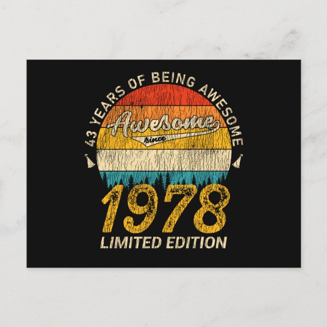 Cartão Postal 47 anos 1978 Retro Incrível 47º presente de aniver (Frente)