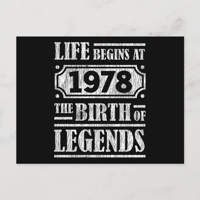 Cartão Postal 47 Anos De 1978 Nascimento Da Legenda 47.O Anivers (Frente)
