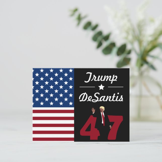 Cartão Postal 47 Trump Desantis 2024 (Em pé/Frente)