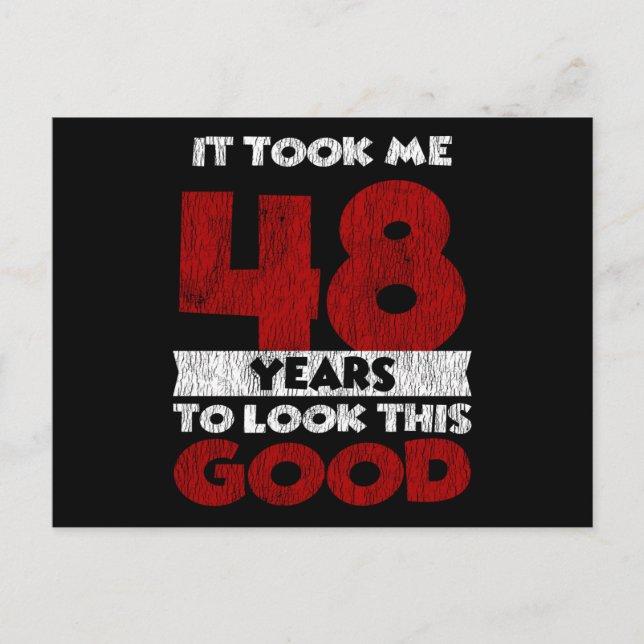 Cartão Postal 48 Anos De Idade Bday Me Deixou Bem 48º Aniversári (Frente)