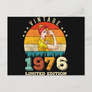 Cartão Postal 49 Anos 1976 49º Aniversário Mulheres Vintage