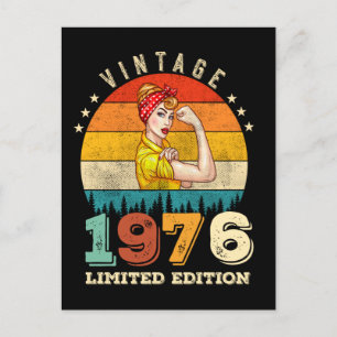 Cartão Postal 49 Anos 1976 49º Aniversário Mulheres Vintage
