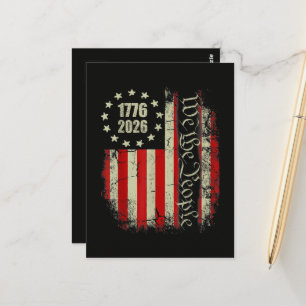 Cartão Postal 4 de Julho América Bandeira dos EUA Patriótico