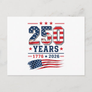 Cartão Postal 4 de Julho América Bandeira dos EUA Patriótico 250