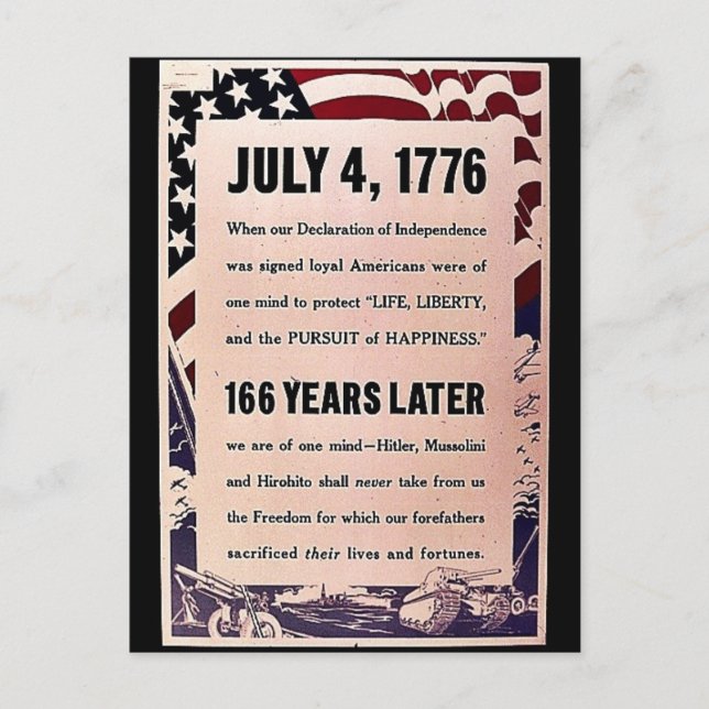 Cartão Postal 4 de julho de 1776 (Frente)