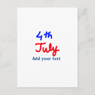 Cartão Postal 4 de julho dia da independência adicione seu texto