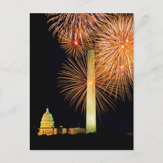 Cartão Postal 4 de julho, Firework Display, Skyline (Frente)