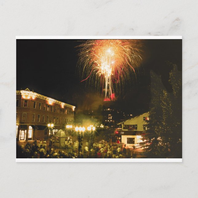 Cartão Postal 4 de julho Fireworks Aspen CO (Frente)