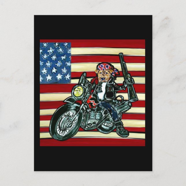 Cartão Postal 4 de julho - Nascido para ser Selvagem Airedale (Frente)