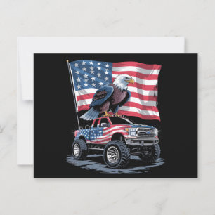 Cartão Postal 4 de Julho Patriótico Bandeira Americana Águia EUA