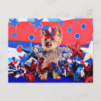 Cartão Postal 4 de julho - Yorkie - Vinnie