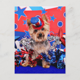Cartão Postal 4 de julho - Yorkie - Vinnie