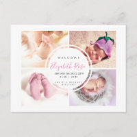 4 Foto Collage Circle Newborn Baby Girl