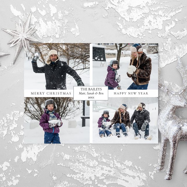 Cartão Postal 4-Foto minimalista moderna com texto (Criador carregado)