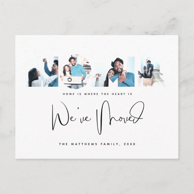 Cartão Postal 4 Foto Nova mudança de endereço inicial Anúncio (Frente)