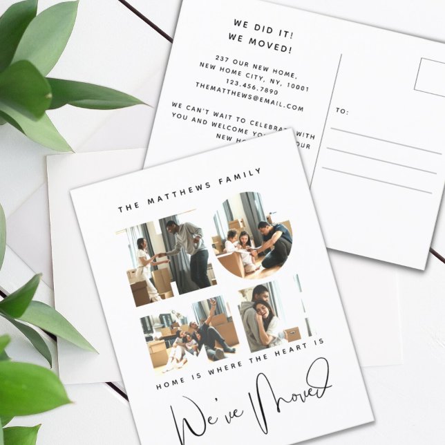 Cartão Postal 4 Foto Nova mudança de endereço inicial Anúncio (Criador carregado)