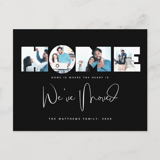 Cartão Postal 4 Foto Nova mudança de endereço inicial Anúncio (Frente)