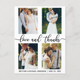 Cartão Postal 4 Foto Roteiro de Amor e Agradecimento de Casament