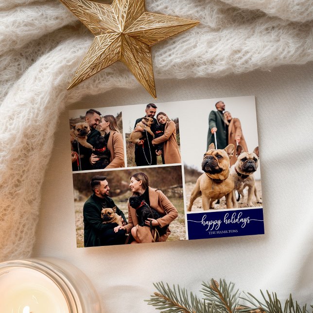 Cartão Postal 4 Fotos Colagem Felizes Feriados Marinho Moderno A (Criador carregado)