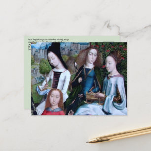 Cartão Postal 4 Mártires Virgem em Jardim (detalhe; M 070)