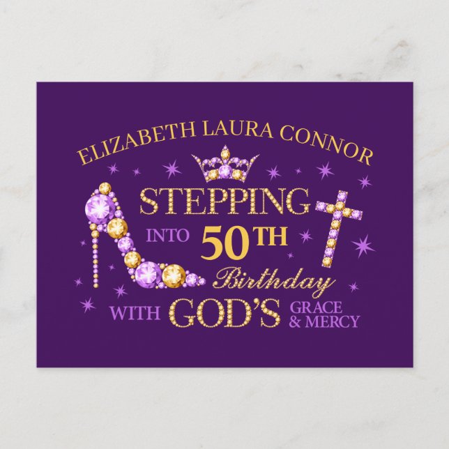 Cartão Postal 50º Aniversário, senhoras, cristão (Frente)